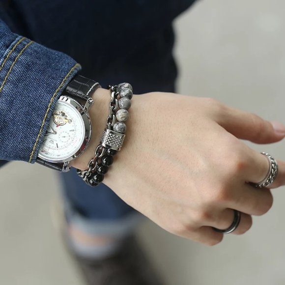 Men's beaded bracelet - Picture 2 of 8